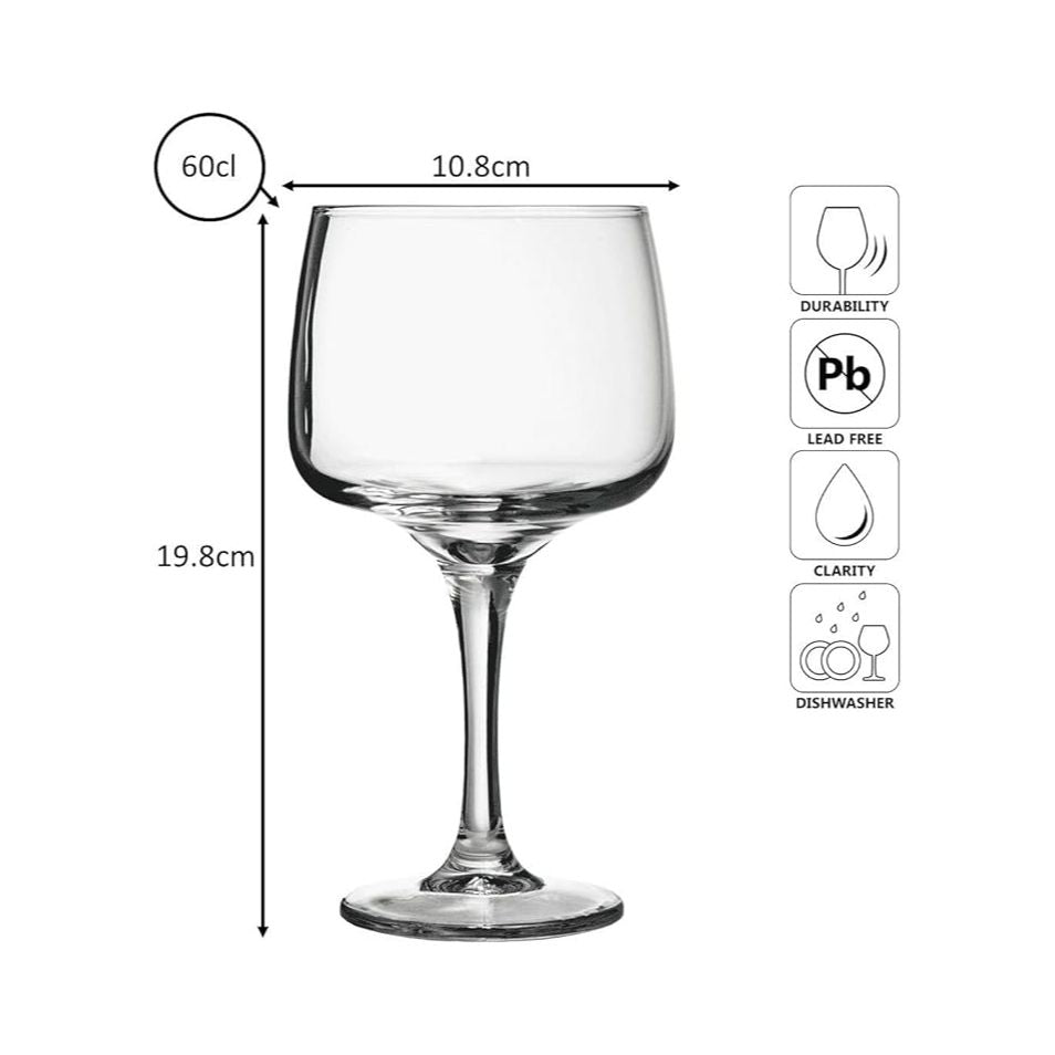 Urban Bar Gin Mixer Stemmed Cocktail Glasses - 21 oz - Set of 6