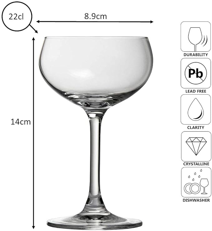 Retro Champagne Glass Coupe 21cl