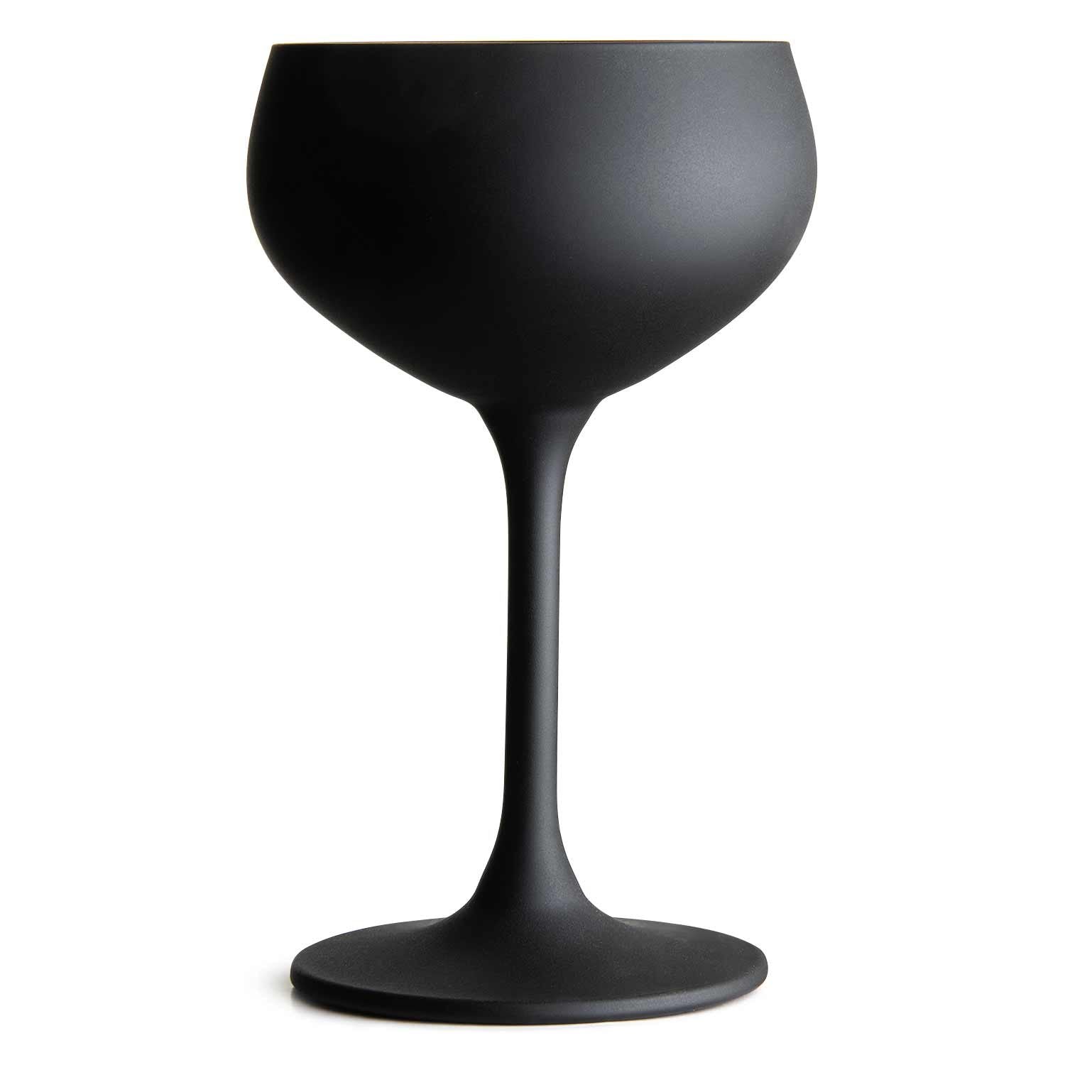 Black Champagne Cocktail Glass Coupe 21cl Oro Nero