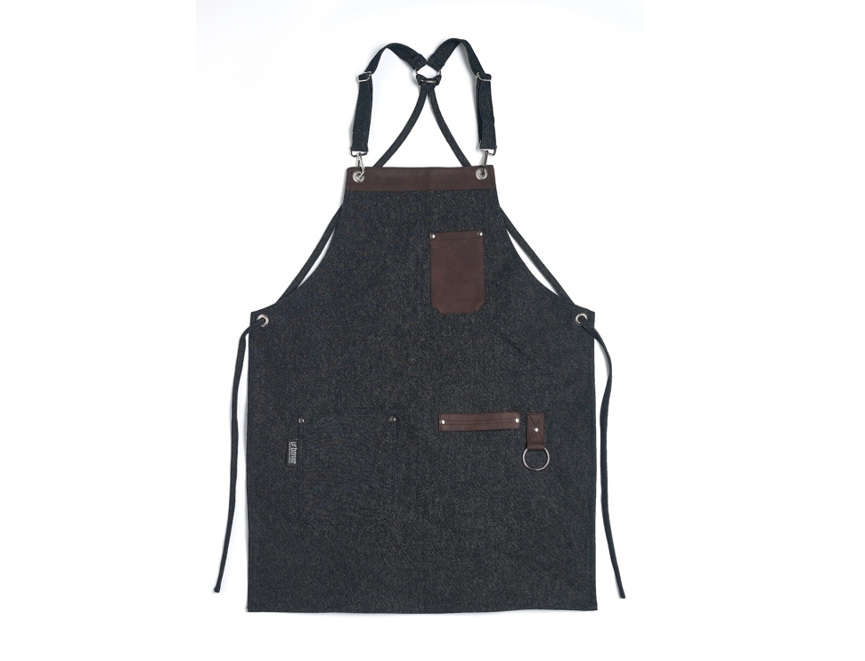 100% Denim Apron with Leather Details I